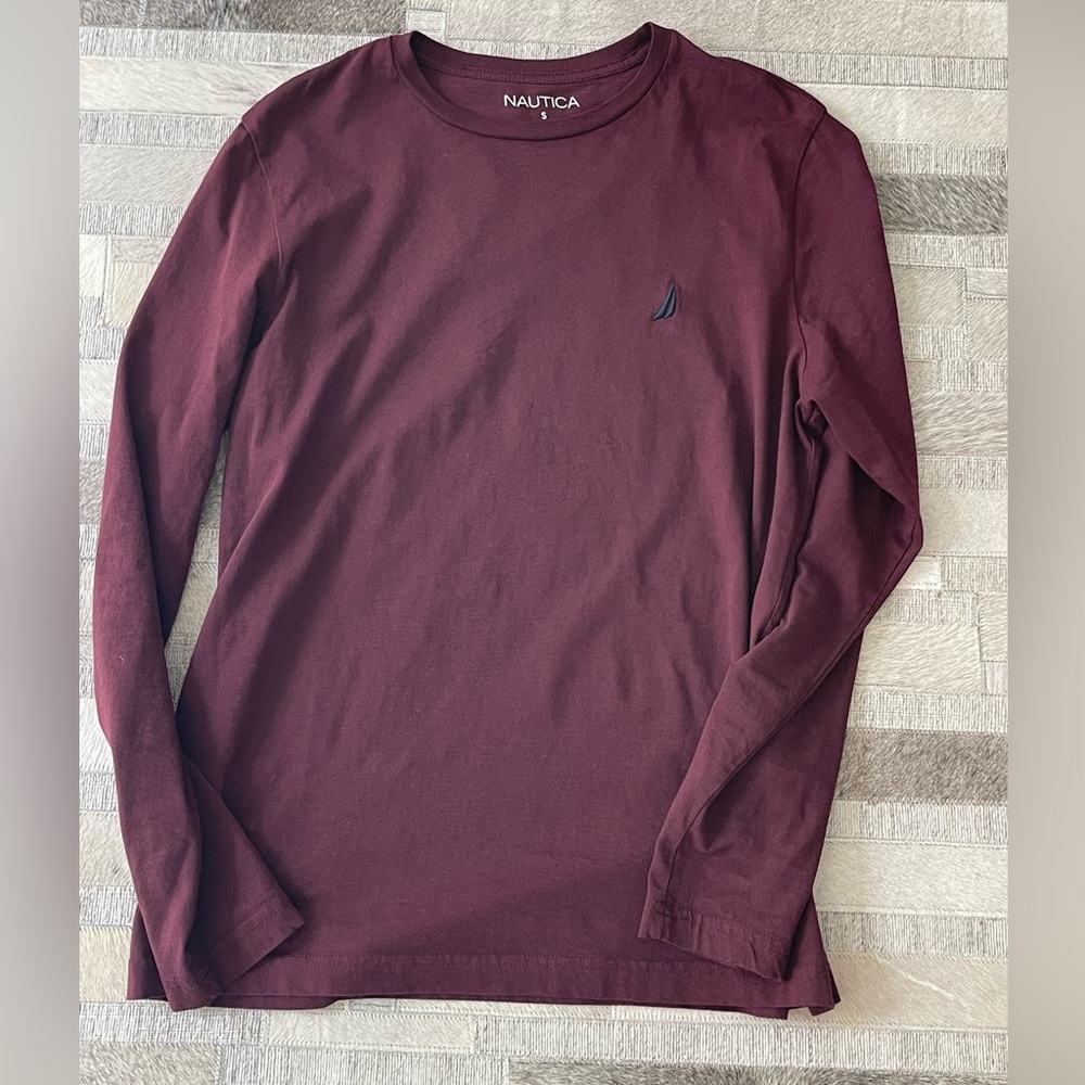 Nautica maroon color long sleeve tee ⛵️ - Picture 2 of 5